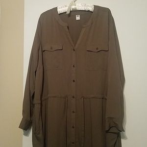 NWOT olive green Old Navy shirtdress